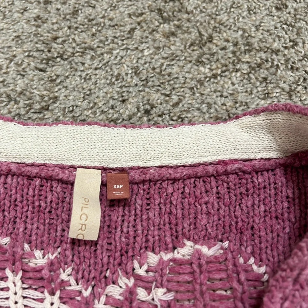 Anthropologie Pilcro Yin Yang Icon Heart Cardigan Pink Size XS Spring Preppy - Picture 8 of 15